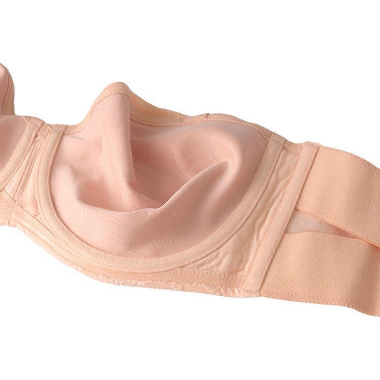 Freedombeauty | Jacquard Seamless Strapless Push up Anti-Slip plus Size Bra Big Chest Small Breast Holding Tube Top Underwear for Women
