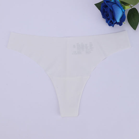 Freedombeauty | Seamless T-Back Women's Sewing Nude Feel Ice Silk Breathable Briefs Low Waist Sexy European and American Underwear
