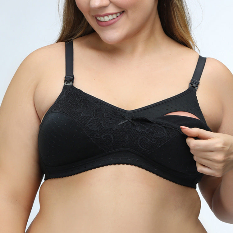 Freedombeauty | 2020 Ultra-Thin Jacquard Lace Cotton Boutique Nursing Bra G Large Size without Steel Ring Maternity Underwear Female Bra