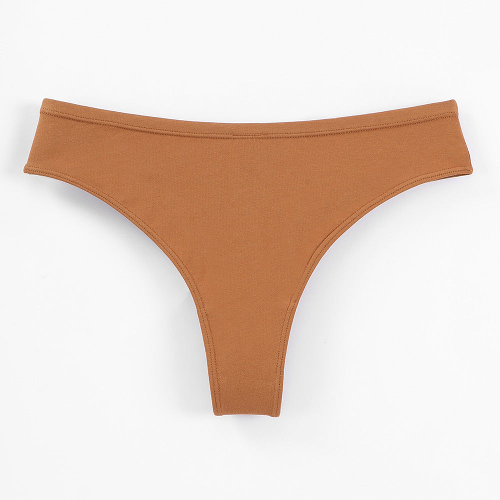 Freedombeauty | plus Size Cotton Underwear Women's Low Waist Invisible G-string Solid Color Brazilian Panties Hip Lifting Briefs in Stock