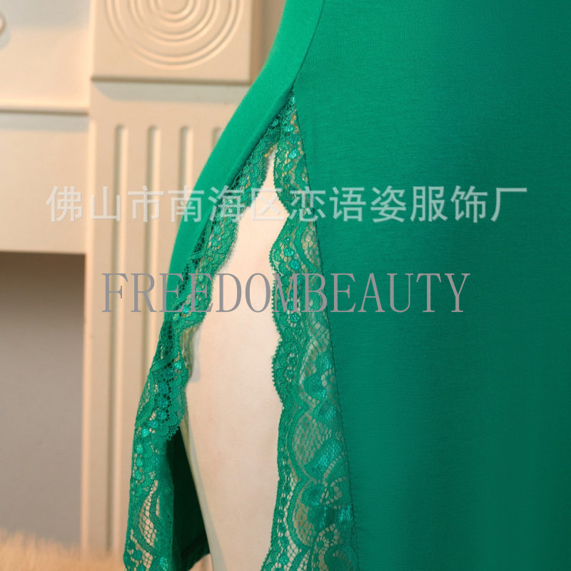 Freedombeauty | Fashion Sweet Pure Desire Style Sexy Charm Cute Strap Lace Stretch Sexy Sleepwear Nightdress