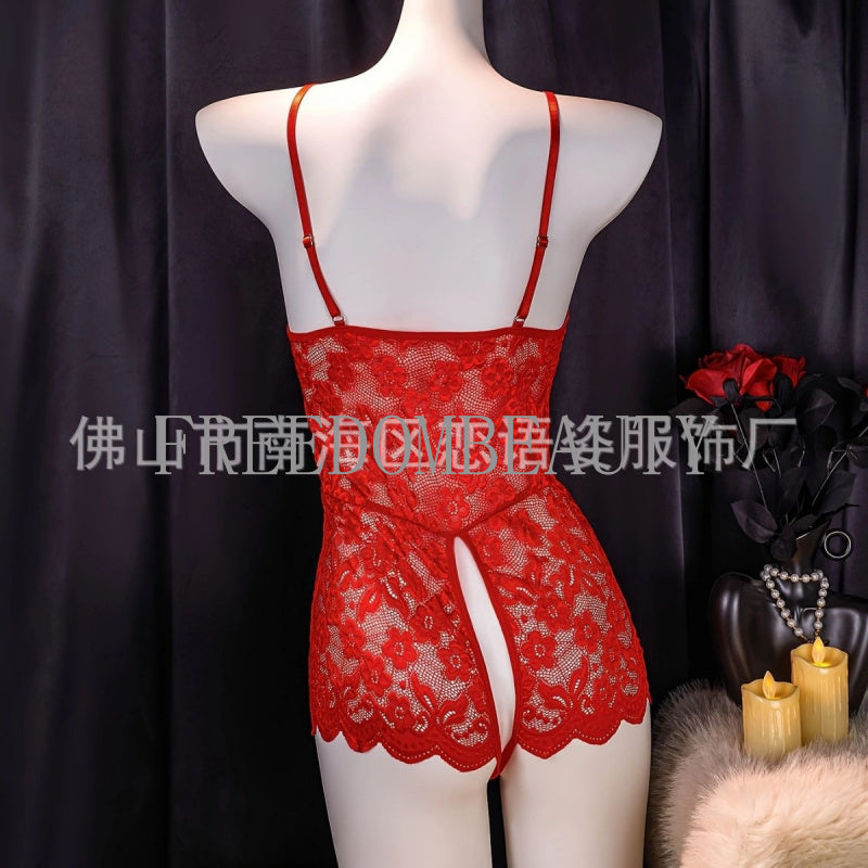 Freedombeauty | Sexy Lingerie Open-End Dew Suit Transparent Temptation Sexy Pure Desire Style Jumpsuit Uniform