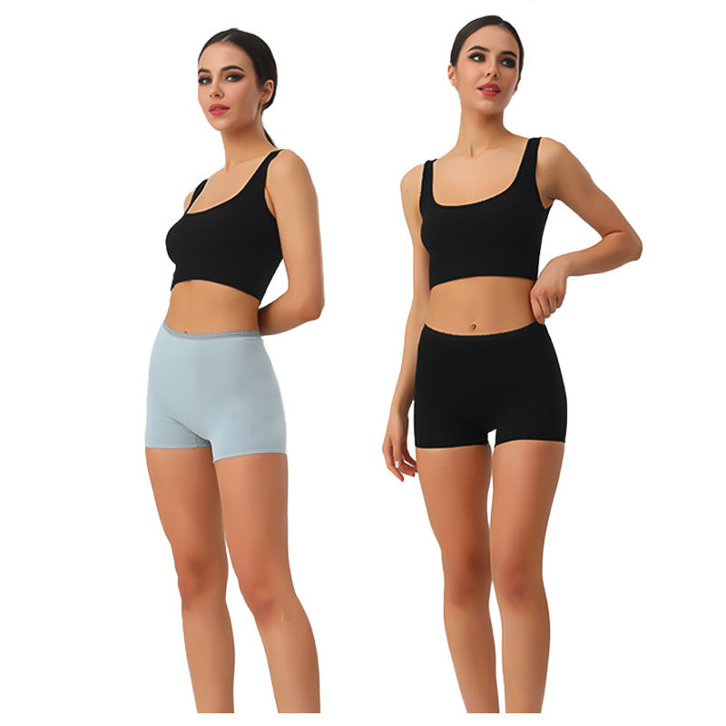 Freedombeauty | European and American plus Size Cotton Women's Underwear 40 Combed Cotton Boxers Comfortable Safety Pants Anti-Exposure Bottom Shorts