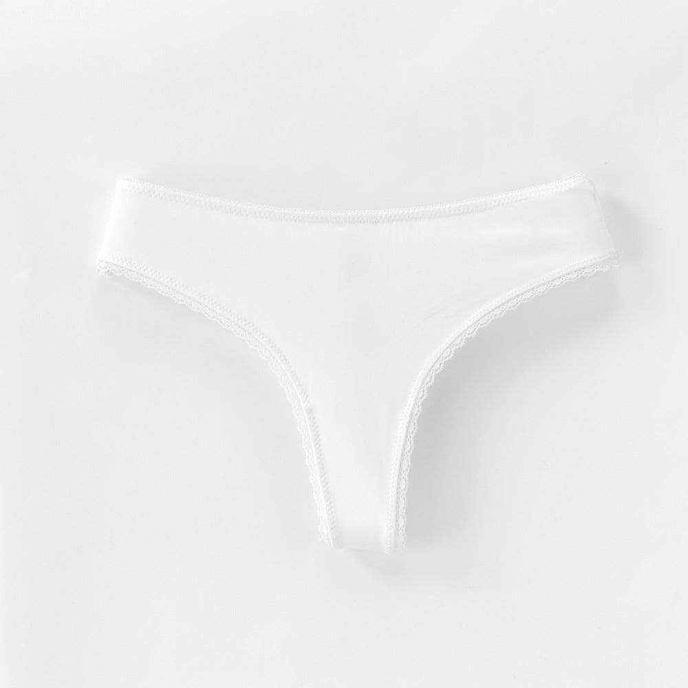 Freedombeauty | Pure Cotton T-Back Women's Sexy Lace Low Waist Briefs European Size Women's Underwear Hot Sale