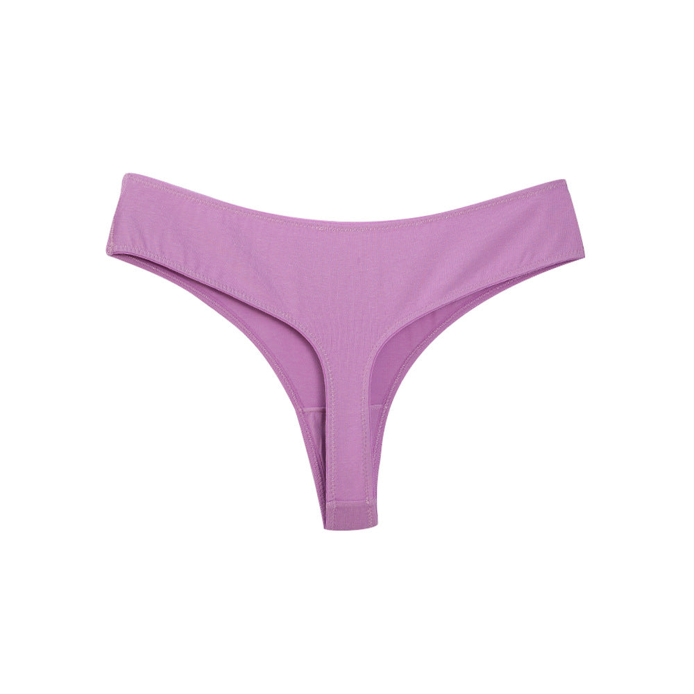 Freedombeauty | Women's plus Size Underwear Pure Cotton Sexy T-Back Low Waist T-Shaped Panties New Solid Color Briefs