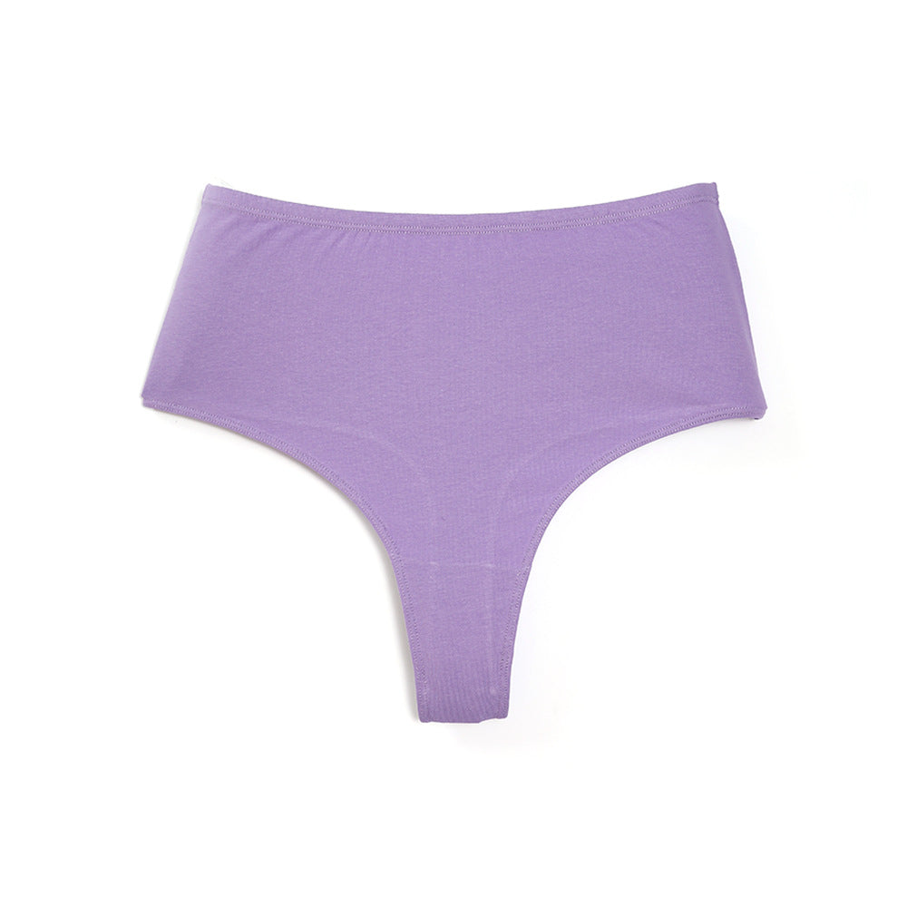 Freedombeauty | Women's Cotton Underwear plus Size High Waist Invisible G-string Breathable High Elastic High Slit Non-Khaki Crotch Briefs in Stock