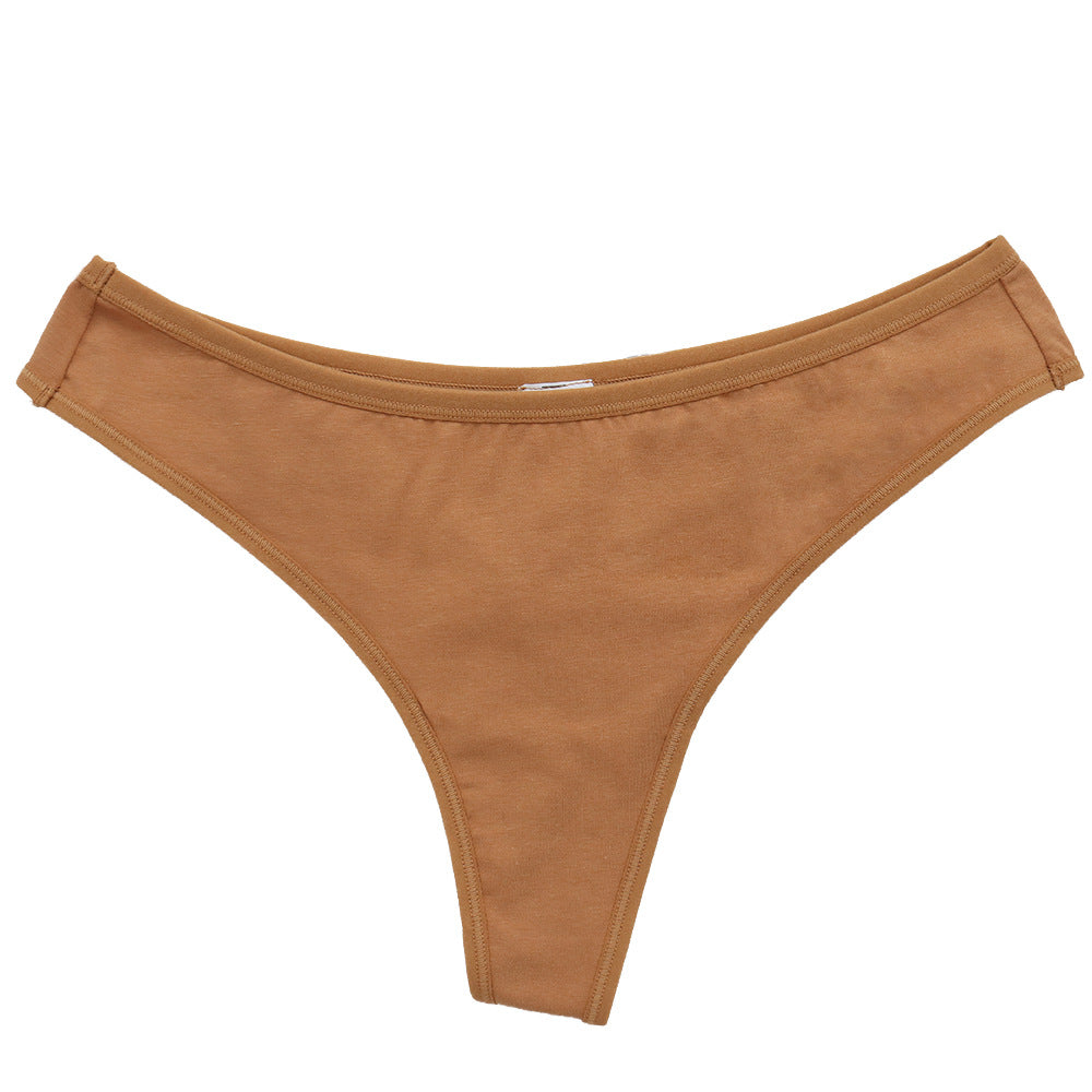 Freedombeauty | Cotton Underwear for Women plus Size Mid Mid-Waist Invisible Sexy Thong Women's Edging High Elastic Breathability Support