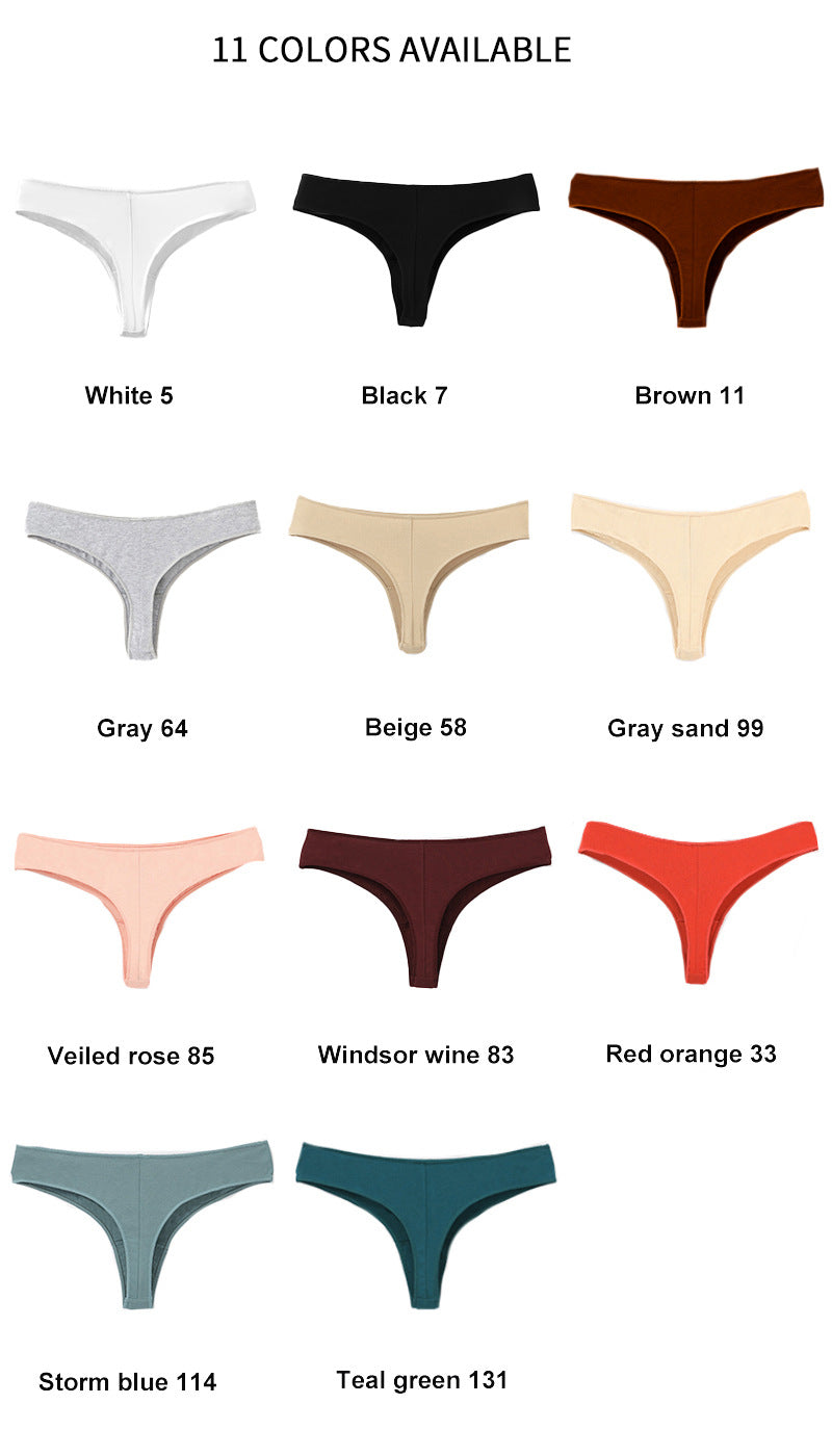 Freedombeauty | Women's Cotton Underwear European and American T-Back Sexy Low Waist Invisible Briefs in Stock