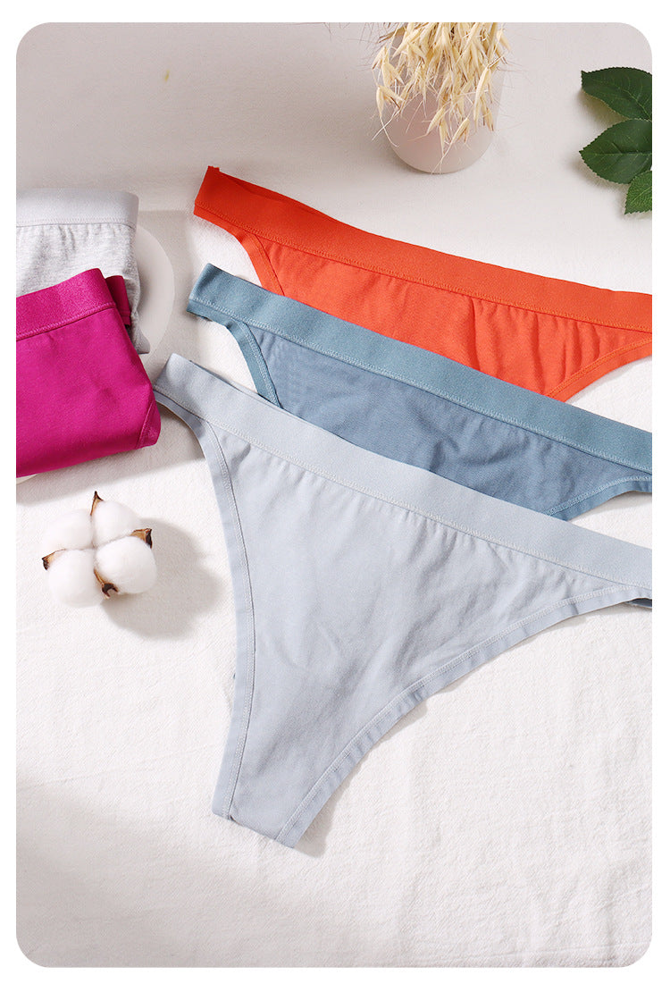 Freedombeauty | Customized 123 Sexy Cotton Underwear 40S Combed Cotton T-Back Breathable Comfortable Low Waist Underwear for Women