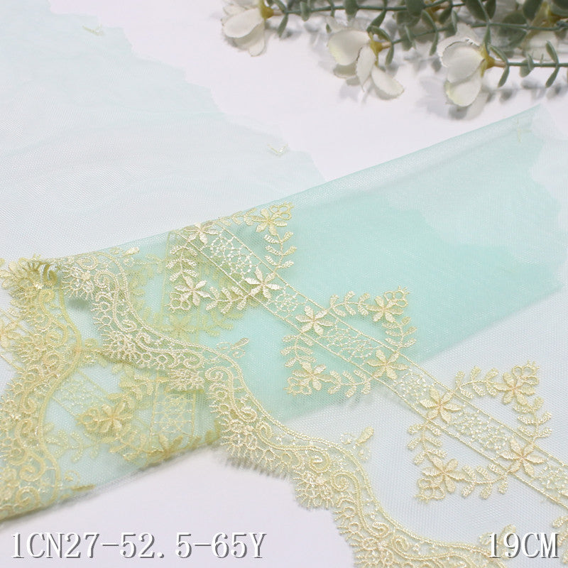 freedombeauty|Two-tone Single-sided French Delicate Wreath Mesh Embroidery Curtain Sofa Cushion Lace Trim DIY Accessories