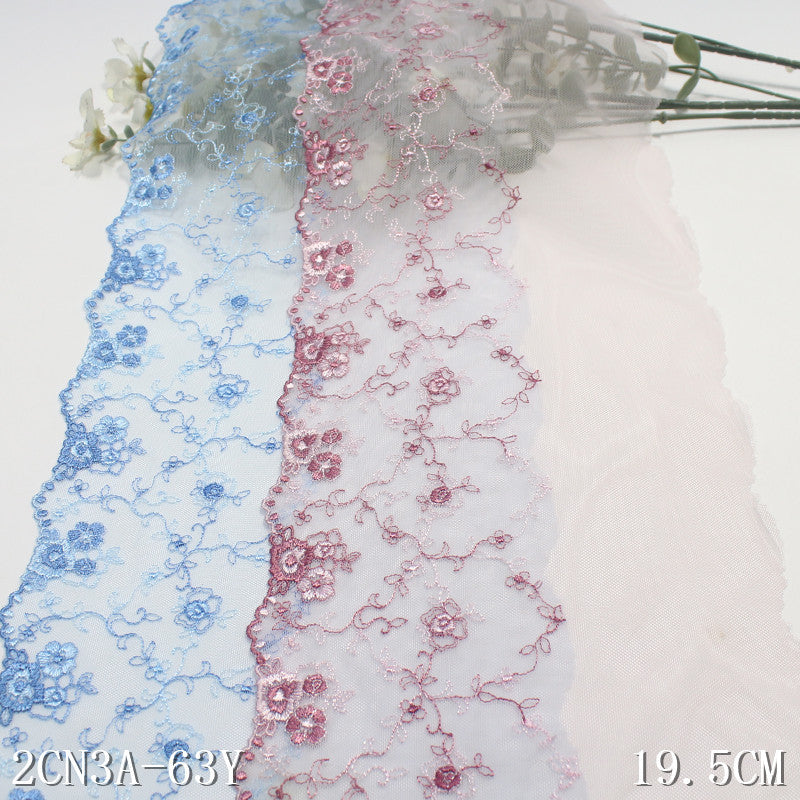 freedombeauty|Two-Color Single-Sided French Small Floral Mesh Embroidery 18cm Clothing Home Textile Lace Trim DIY