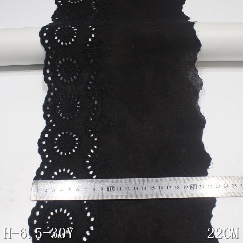 Freedombeauty | Cotton Embroidery Lace Wavy Line Edge Three-Dimensional Hollow Embroidered Black Classical Underwear Textile Accessories