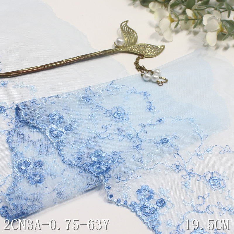 freedombeauty|Two-Color Single-Sided French Small Floral Mesh Embroidery 18cm Clothing Home Textile Lace Trim DIY