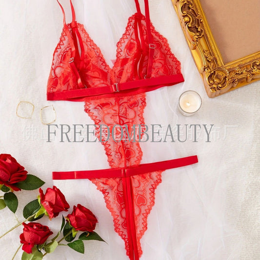 Freedombeauty | New Hot Sale Sweet Lace Fashion Sexy Pure Desire Wind Elastic Sexy Jumpsuit