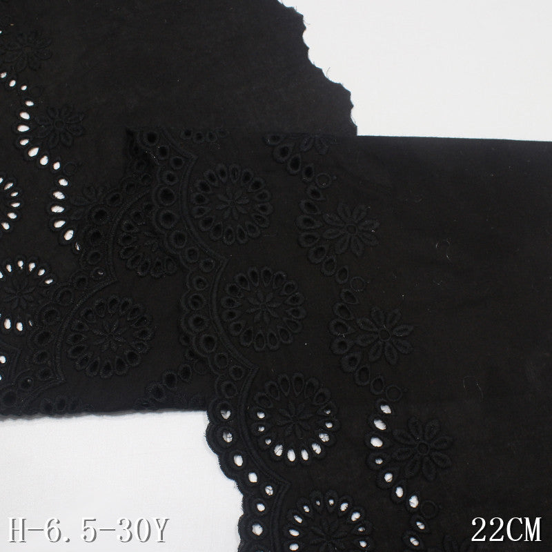 Freedombeauty | Cotton Embroidery Lace Wavy Line Edge Three-Dimensional Hollow Embroidered Black Classical Underwear Textile Accessories
