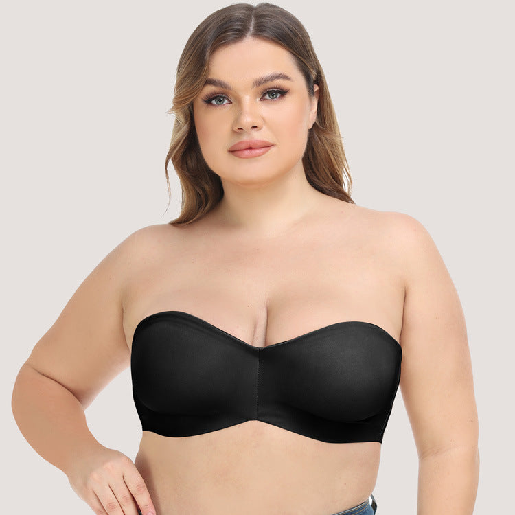 Freedombeauty | Seamless Ultra-Thin Glossy Ice Silk Tube Top Bra Non-Slip Strapless plus Size Wedding Underwear