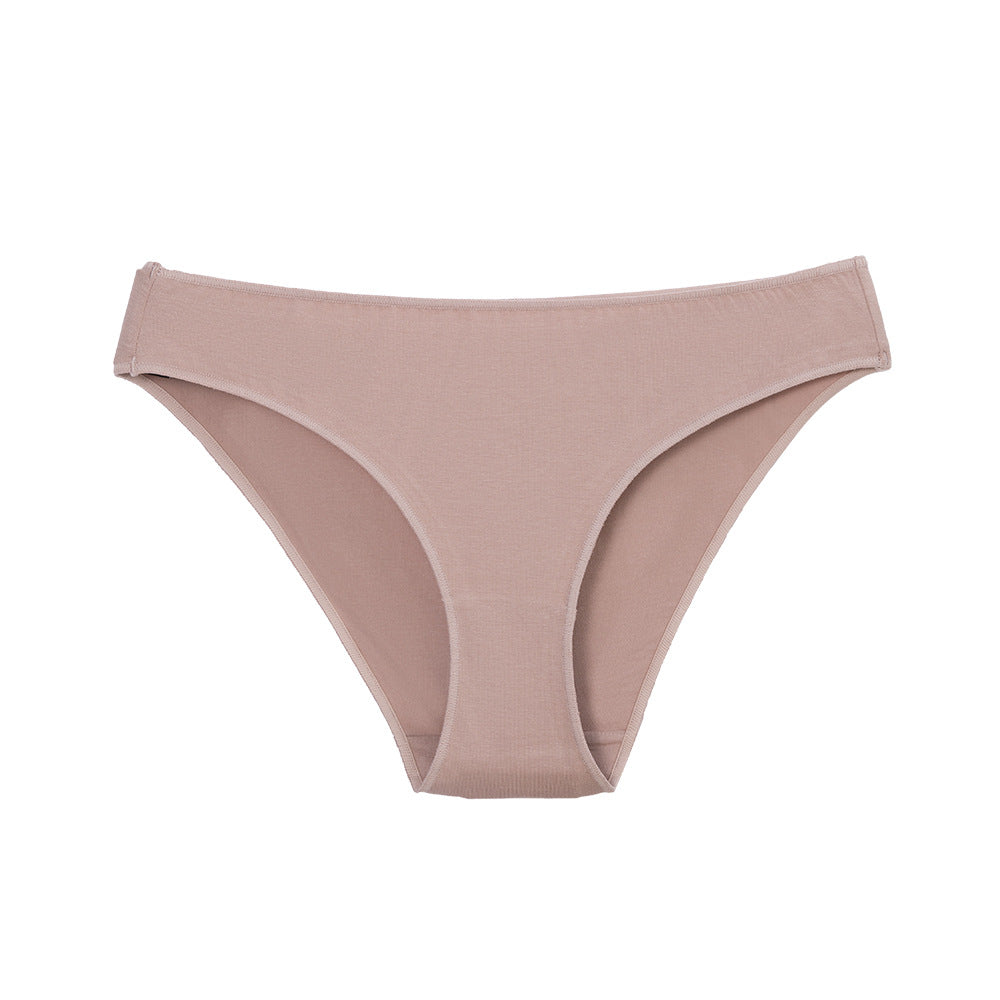 Freedombeauty | New Solid Color All Cotton Briefs 206 Breathable Women's Low Waist Sexy High Cut High Elastic Underwear