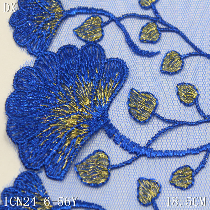 freedombeauty|Two-tone Single-sided Vintage Gold Thread Flower Embroidery Trim Curtain Sofa Cushion Lace Trim DIY Accessories