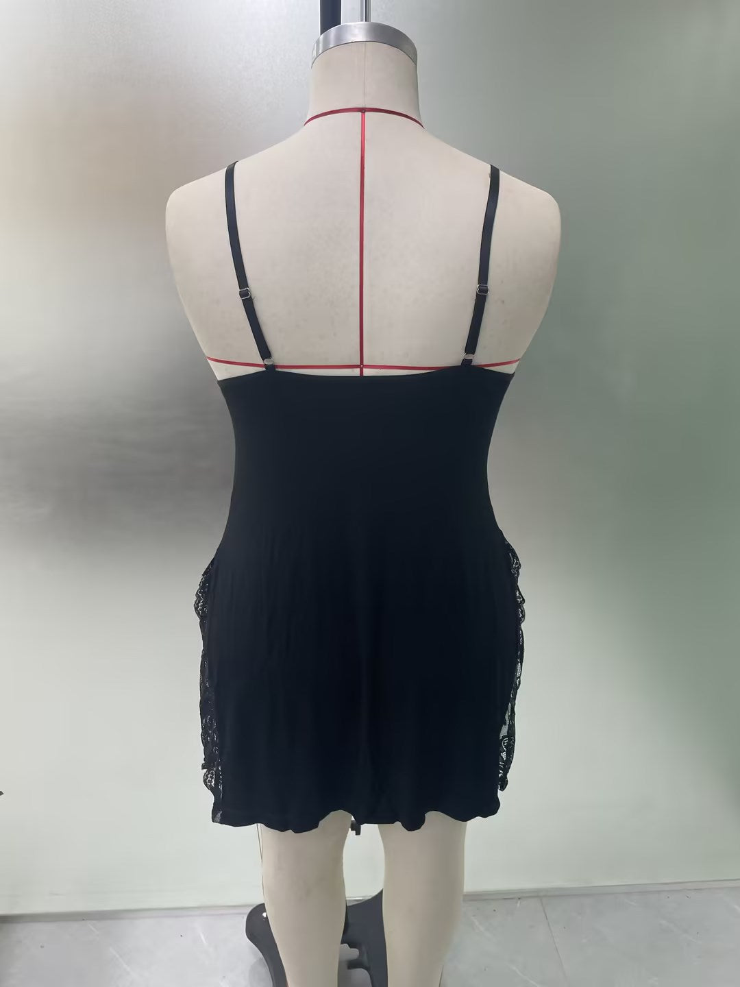 Freedombeauty | European and American Ladies Pajamas plus Size Sexy Lingerie Plussize Deep V Split Suspender Skirt plus Size