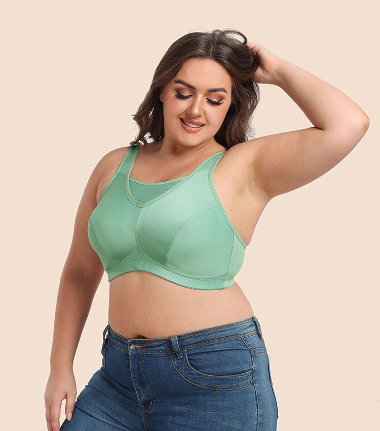 Freedombeauty | Height Chicken Hearts Fully Covered Big Chest Small Shockproof plus Size Sports Bra European and American Yoga Workout Underwear Bcdefg Cup