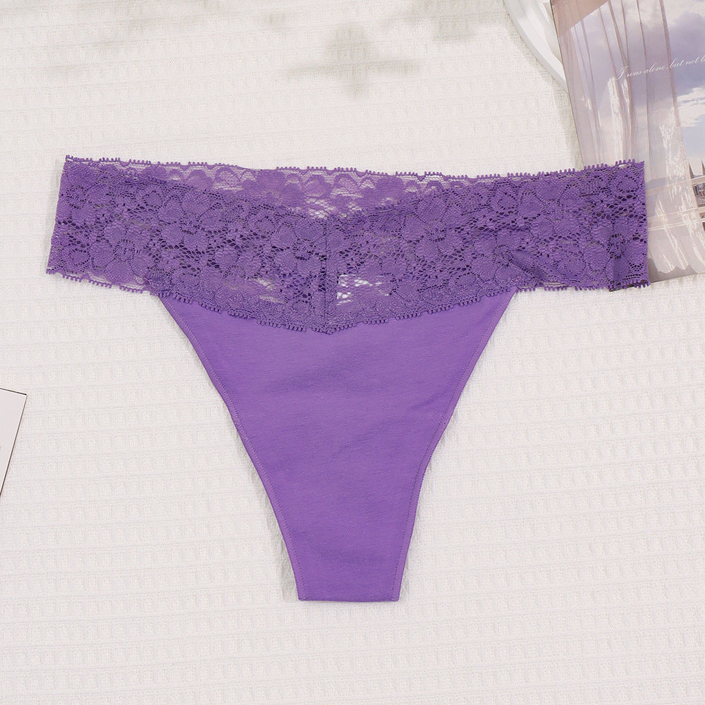 Freedombeauty | New Panties Cotton Women Lace Sexy Low Waist Seamless Breathable Invisible Underpants Simple Female T-Back