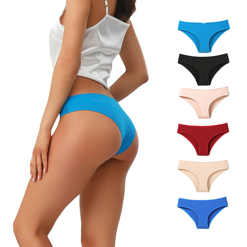 Freedombeauty | Low Waist Panties Cotton Women's Combed Cotton Pure Color Comfort Loose Invisible Body Briefs Support