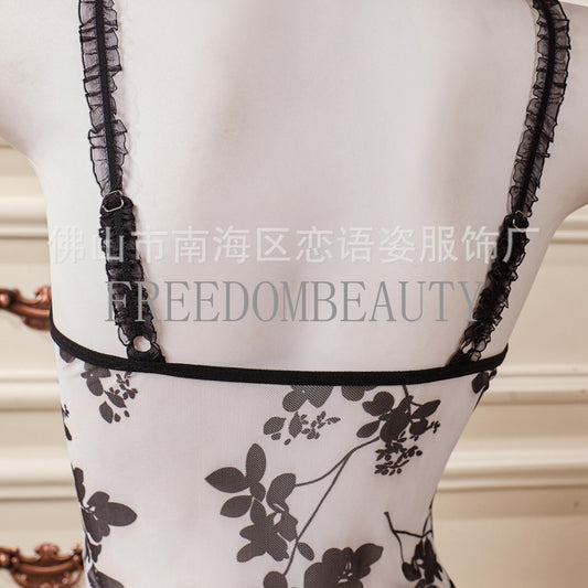 Freedombeauty | 2025 New Belly-Covering Slim and Sexy Suspender Skirt Sexy Sleepwear Charm Temptation Fashion Pure Desire Style Pajamas