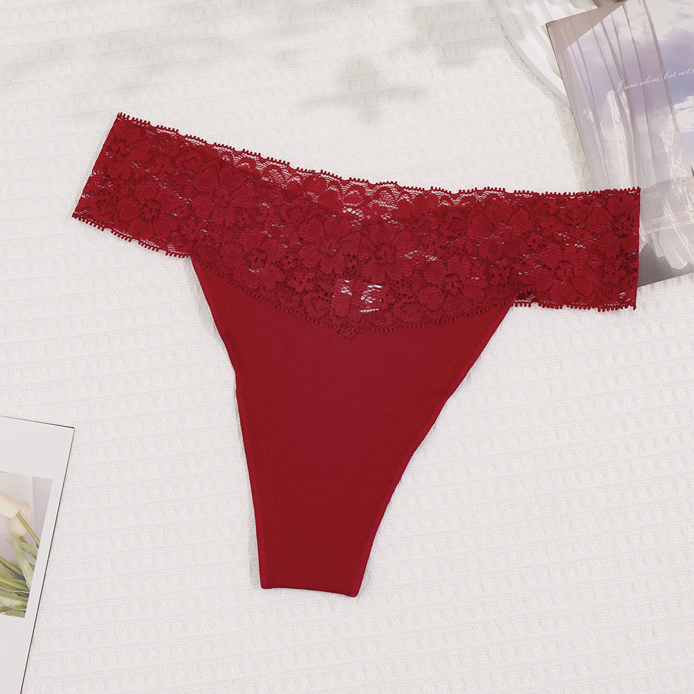 Freedombeauty | New Panties Cotton Women Lace Sexy Low Waist Seamless Breathable Invisible Underpants Simple Female T-Back