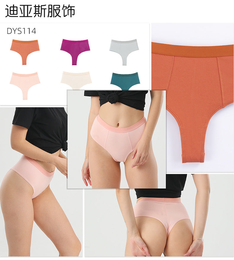 Freedombeauty | Customized 114 Women's High Waist T-Back Highwasit 40 Combed Cotton Sexy Lady's Briefs
