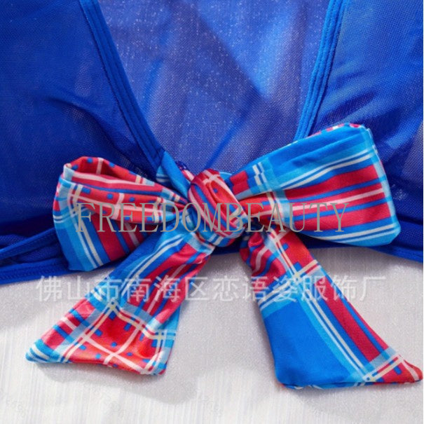 Freedombeauty | Sexy Uniform Plaid Backless Role Play Charm Seduction Sexy Three-Piece Uniform