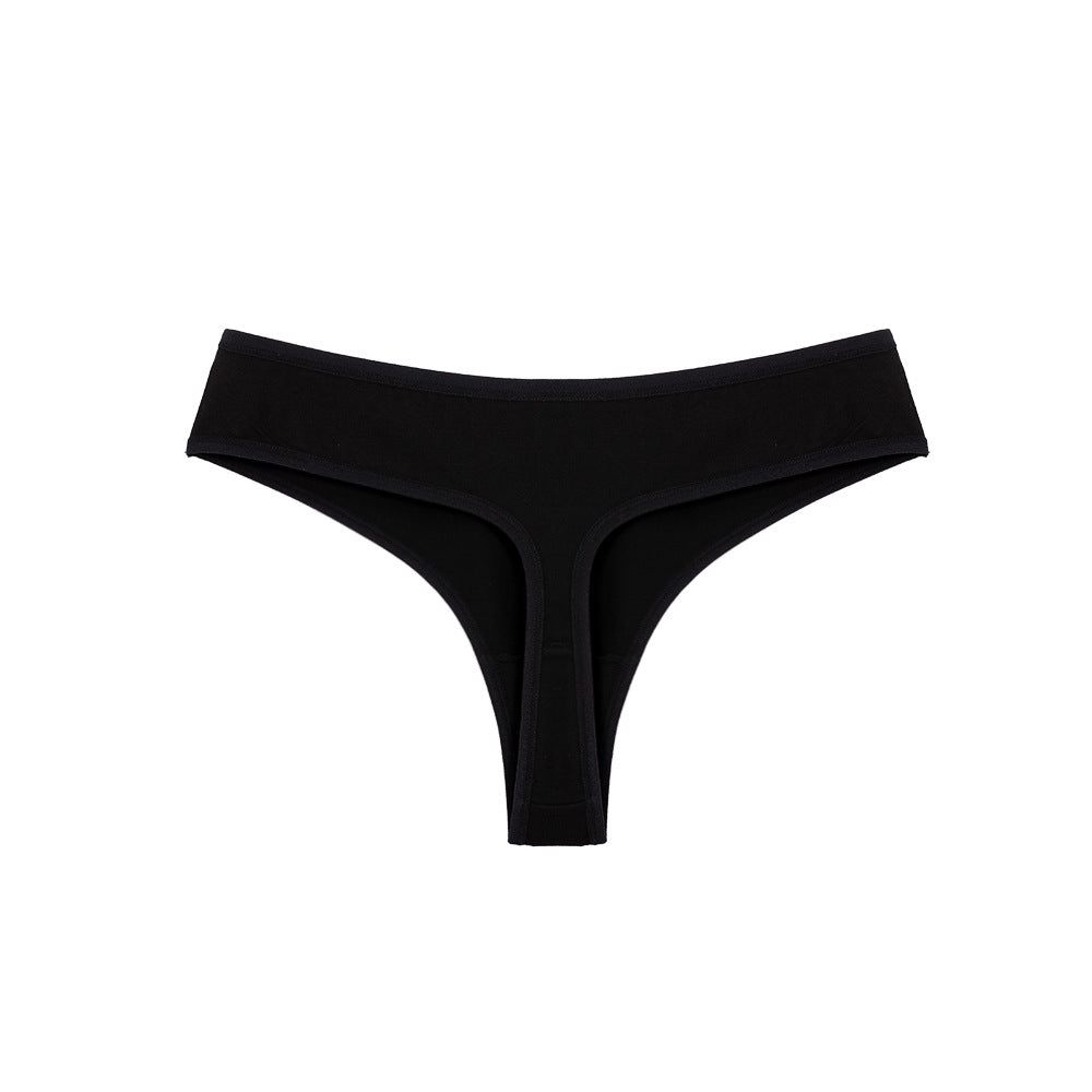 Freedombeauty | Cotton Underwear for Women plus Size Mid Mid-Waist Invisible Sexy Thong Women's Edging High Elastic Breathability Support