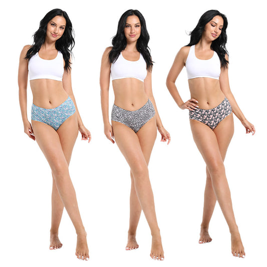 Freedombeauty | New Printed Underwear Women's Sweet and Comfortable Butterfly Pattern Cotton Bottom Grade High Waist Shaping Briefs