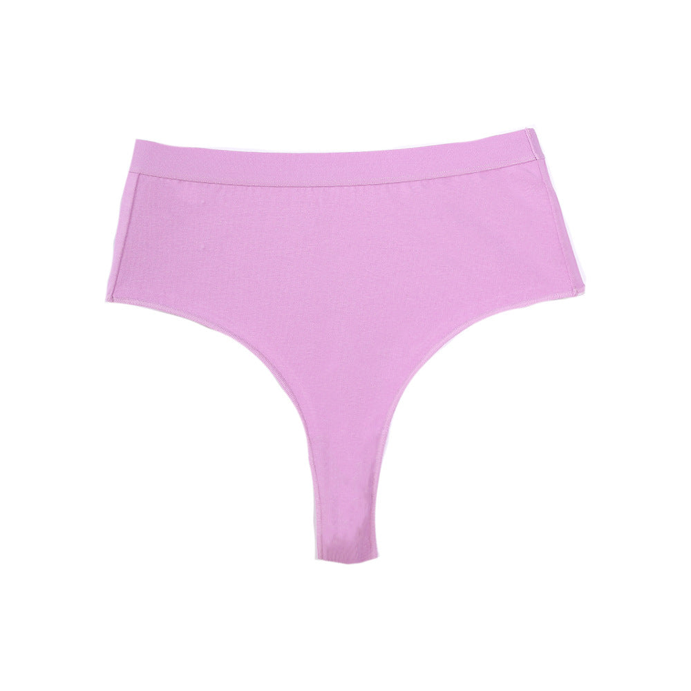 Freedombeauty | Women's Cotton Underwear plus Size High Waist Belly Contracting T-Back High Elastic Back Middle Slit Close-Fitted and Comfortable Sports Briefs