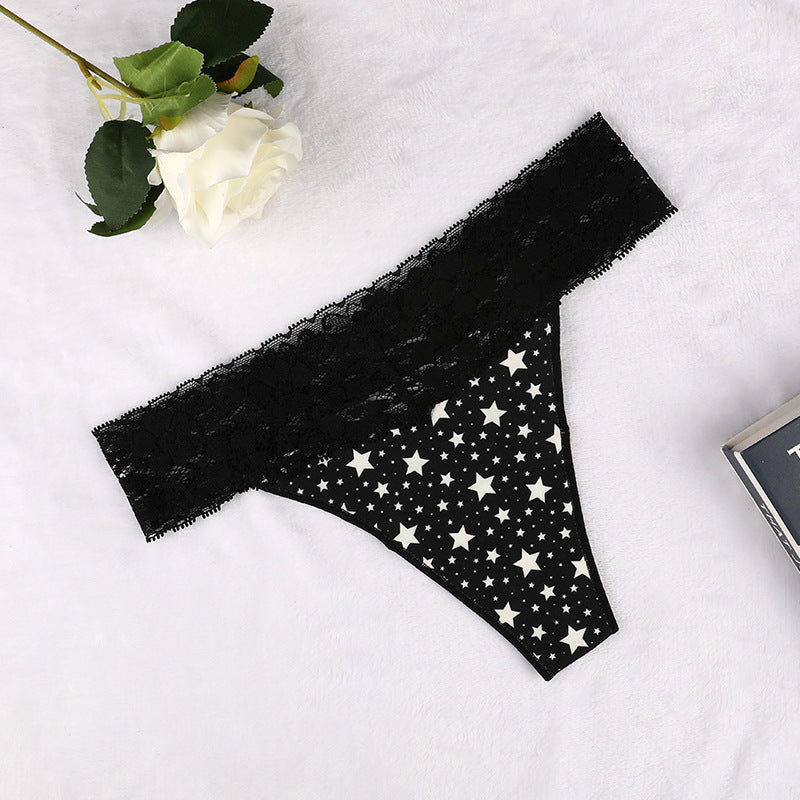Freedombeauty | New Sexy Lace T-Back Breathable Women's Low-Rise Underwear Cotton Stall Simple and Seamless Briefs