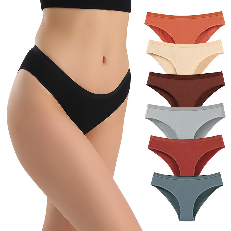 Freedombeauty | plus Size Underwear Women's 40 Combed Cotton Comfortable Solid Color Low Waist Women's Briefs Support Hot Sale