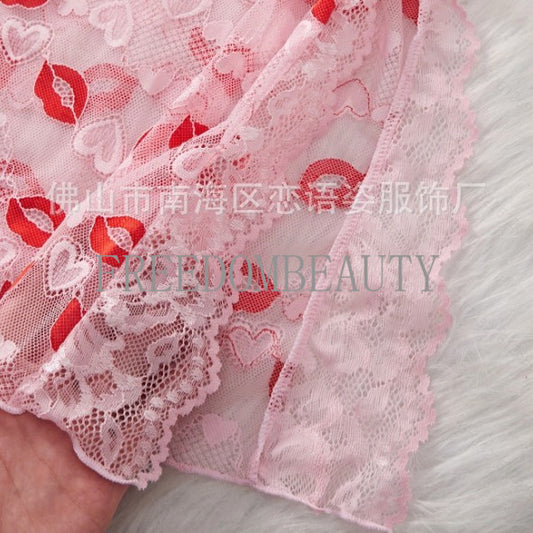 Freedombeauty | Thin with Shoulder-Straps Night Skirt Suit with Sexy Lace Fashion Sweet Pure Desire Style Sexy Sleepwear