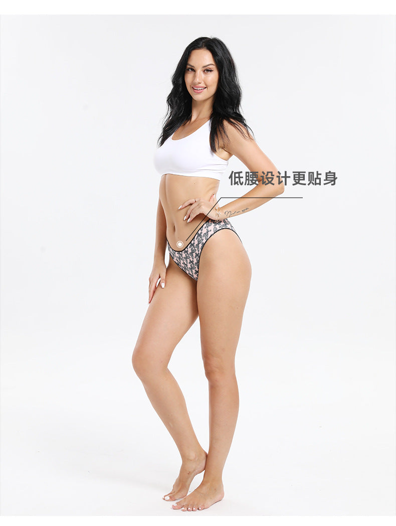 Freedombeauty | plus Size Cotton Underwear Girls Low Waist Hip Lifting Invisible Briefs Pattern T-Back Knitted Support