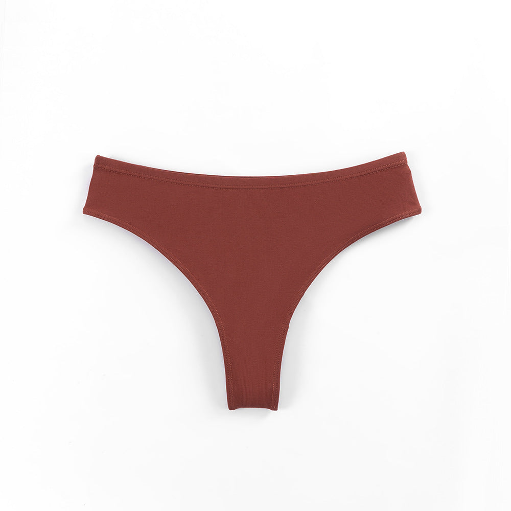 Freedombeauty | plus Size Cotton Underwear Women's Low Waist Invisible G-string Solid Color Brazilian Panties Hip Lifting Briefs in Stock