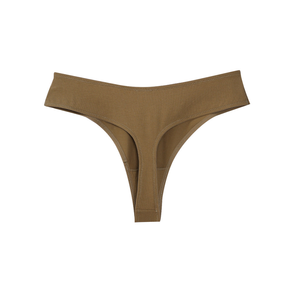 Freedombeauty | Women's plus Size Underwear Pure Cotton Sexy T-Back Low Waist T-Shaped Panties New Solid Color Briefs