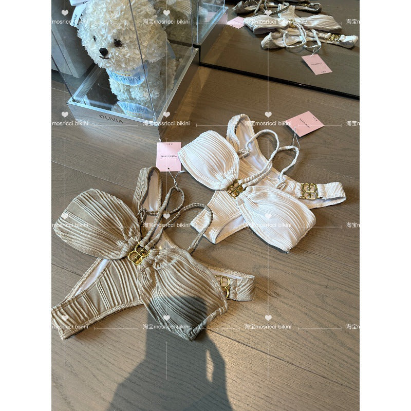 freedombeauty|mosricci Thailand Bikini Sexy Small Chest Strap Vacation Multi-color High-end 2023 New Swimsuit for Women Simple