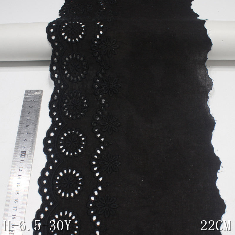 Freedombeauty | Cotton Embroidery Lace Wavy Line Edge Three-Dimensional Hollow Embroidered Black Classical Underwear Textile Accessories