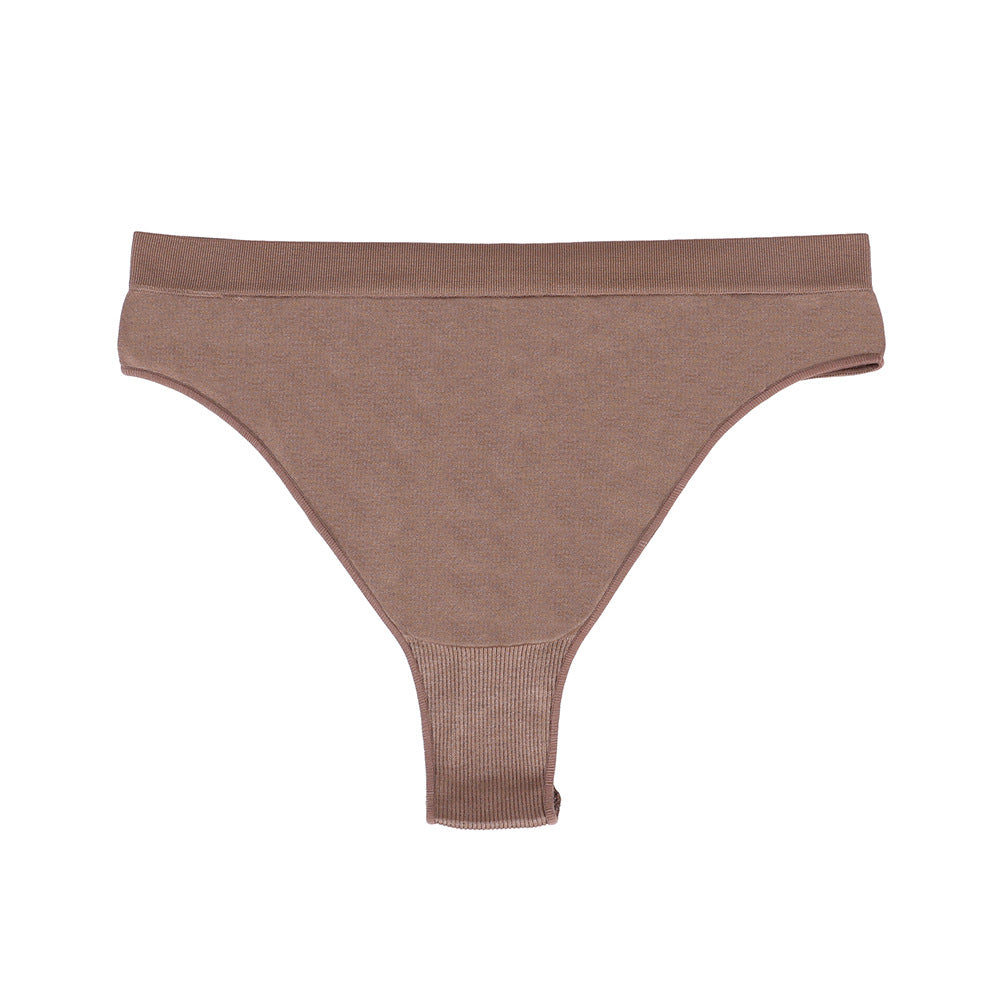 Freedombeauty | New Seamless Underwear Women's Solid Color Sexy Thong High Waist Nylon Summer Women's Underwear