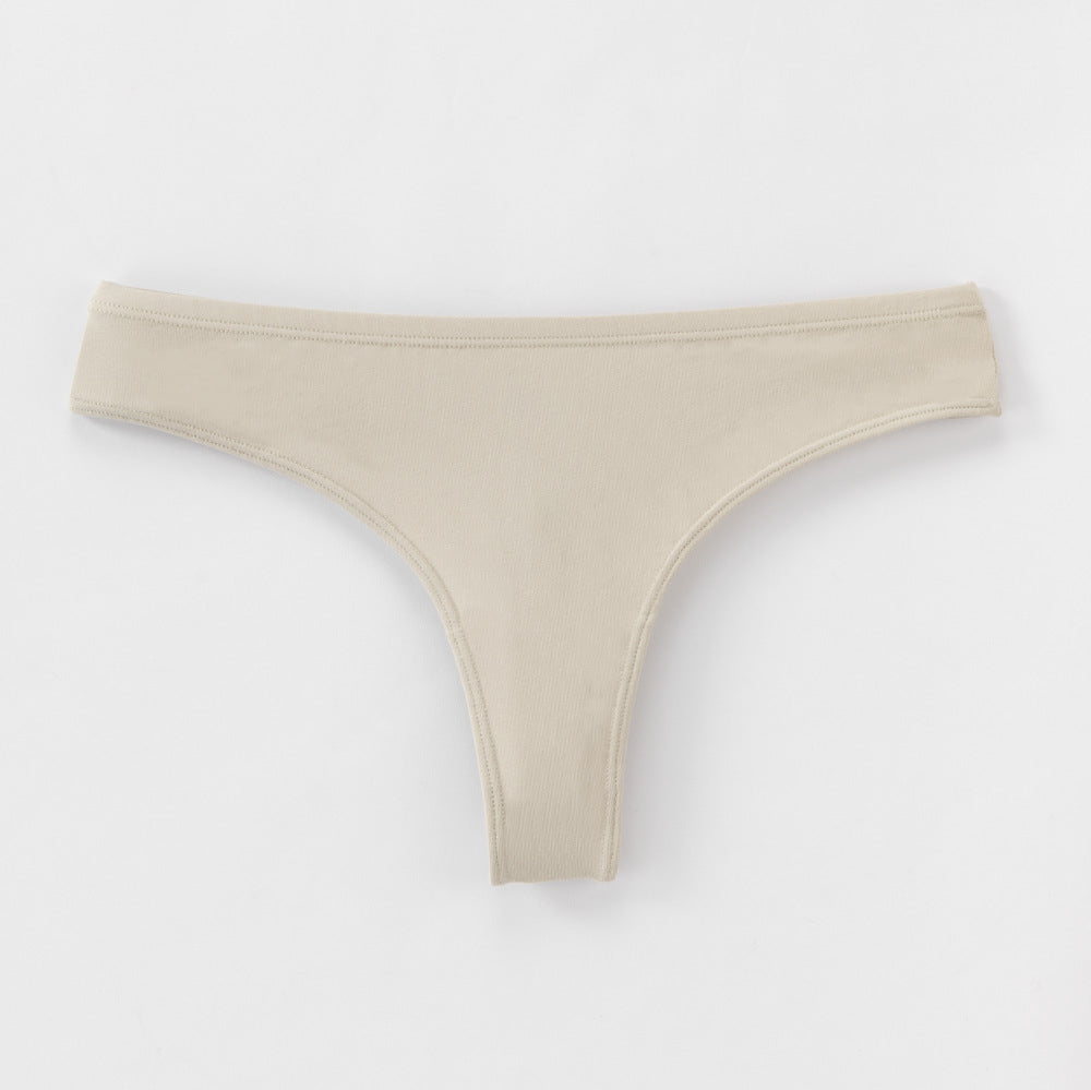 Freedombeauty | Customized Pure Cotton T-Back Women's Combed Cotton Solid Color Women's Briefs Support Small Orders