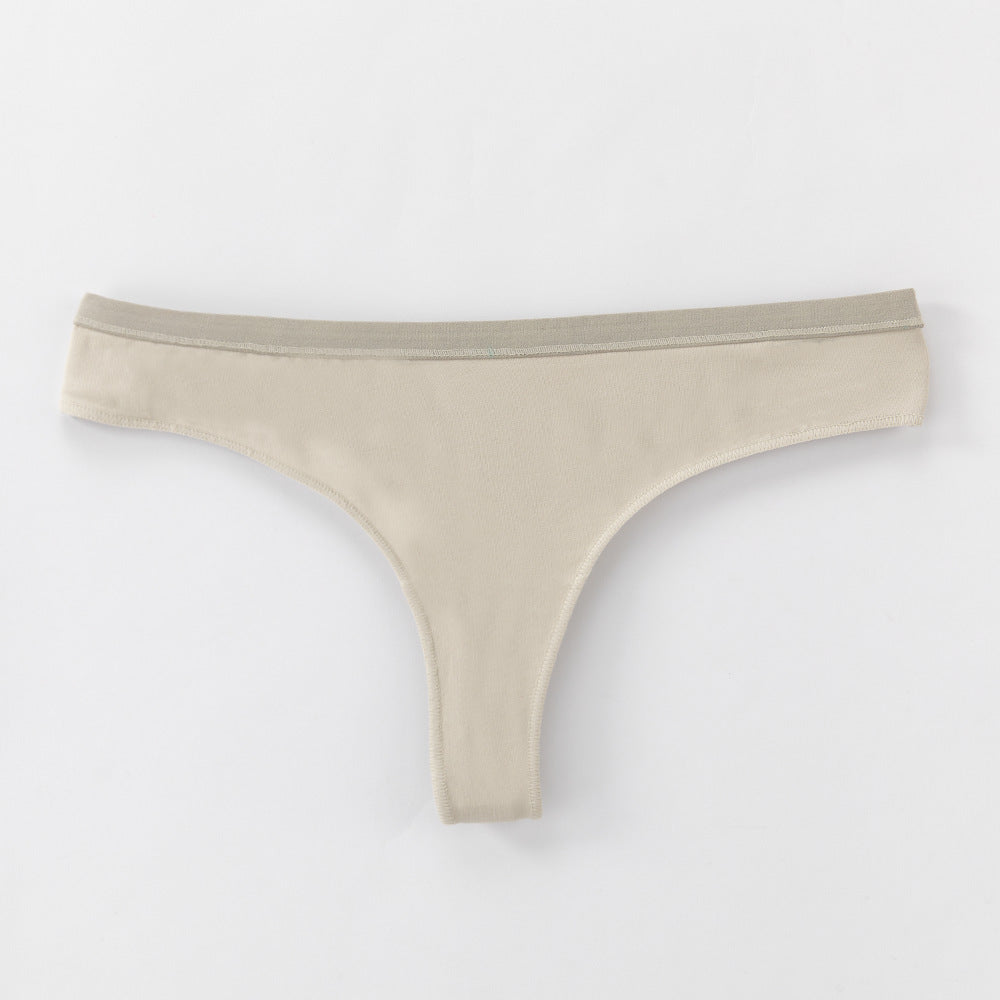 Freedombeauty | European Size Women's 100% Cotton Briefs Youth Sexy Thong Invisible Bikini Combed Cotton Support Briefs in Stock
