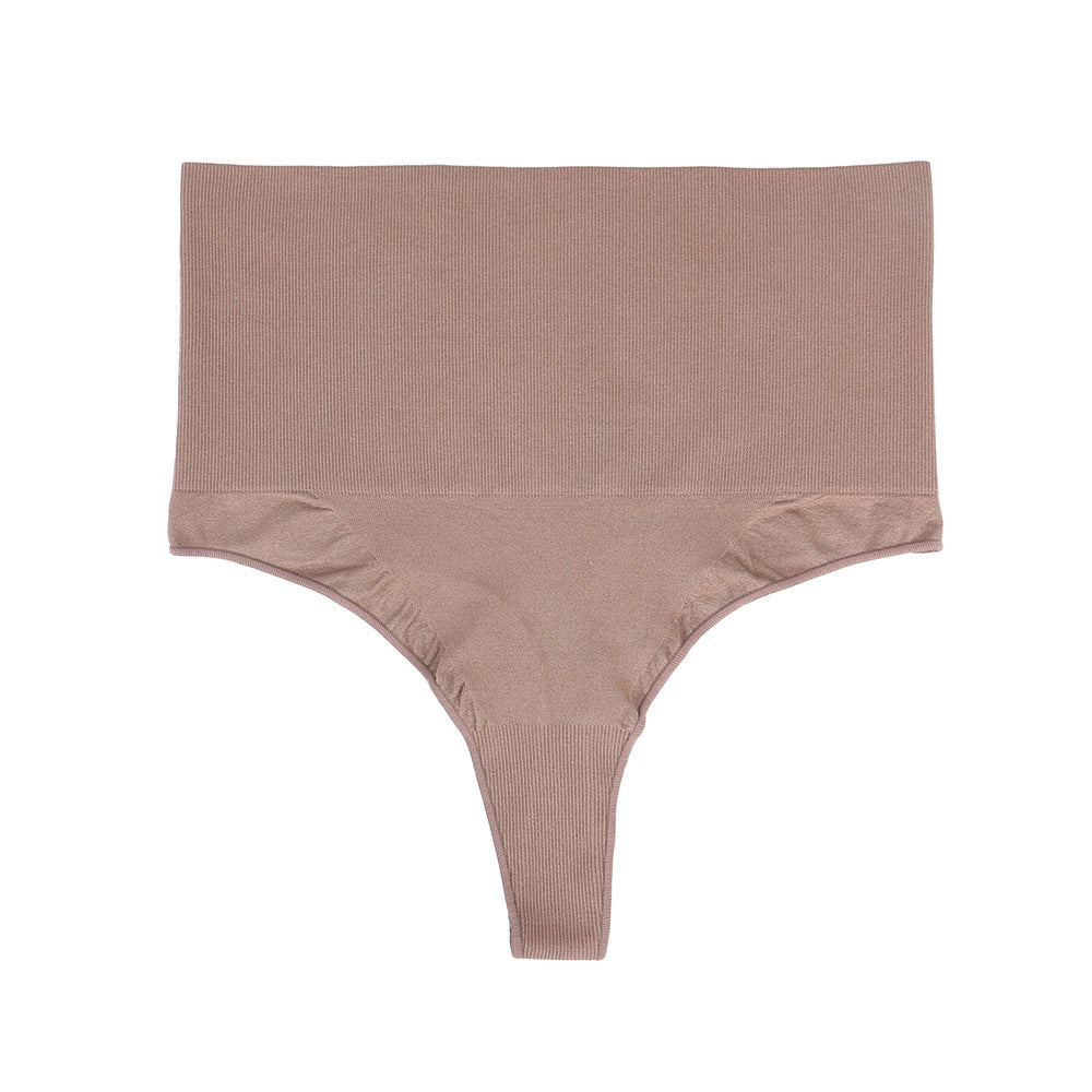 Freedombeauty | New Ultra High Waist Belly Contracting Seamless Underwear Women's Nylon T-Back Sexy Seamless Solid Color plus Size