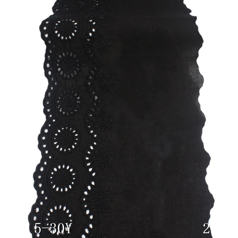 Freedombeauty | Cotton Embroidery Lace Wavy Line Edge Three-Dimensional Hollow Embroidered Black Classical Underwear Textile Accessories