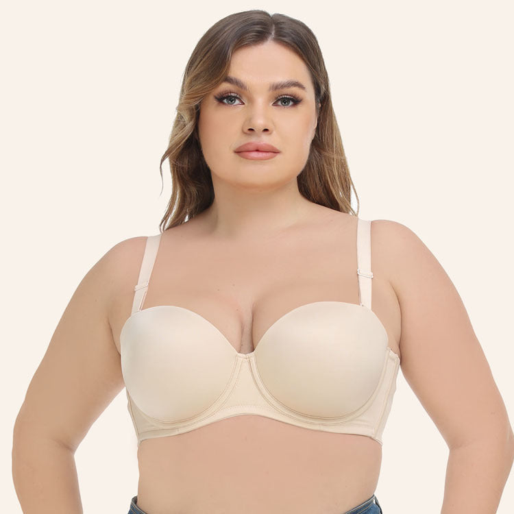 Freedombeauty | Silicone-Free Thin Cup European and American plus Size Non-Slip Bra Tube Top Underwear Wedding Bra Versatile Bcdefg