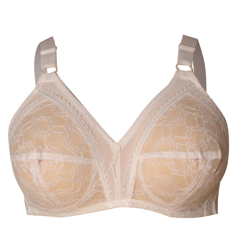 Freedombeauty | Full Cup without Steel Ring European and American Style Lace Ultra-Thin plus Size Bra Big Chest Show Sexy Underwear BC Cup