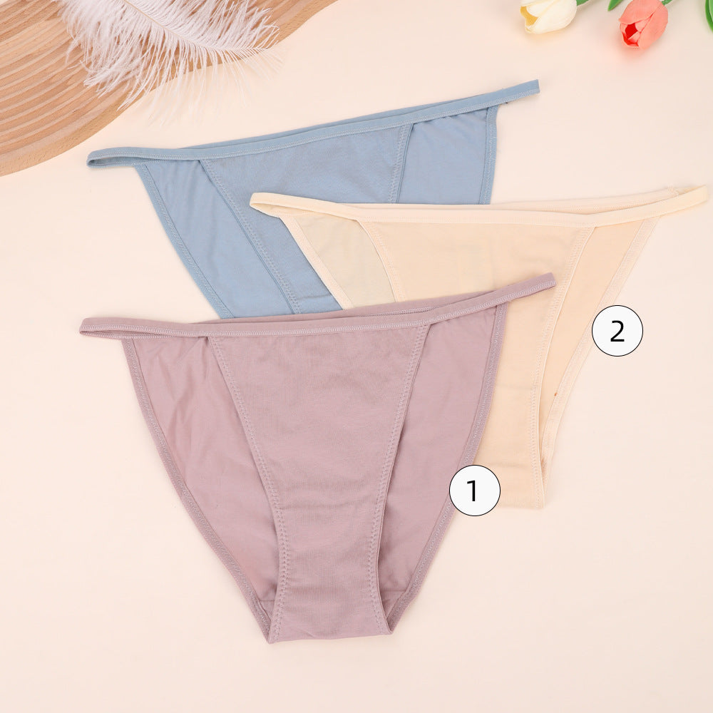 Freedombeauty | European and American Cotton Underwear Women's Bikini Women's Briefs Low Waist T-Back Support