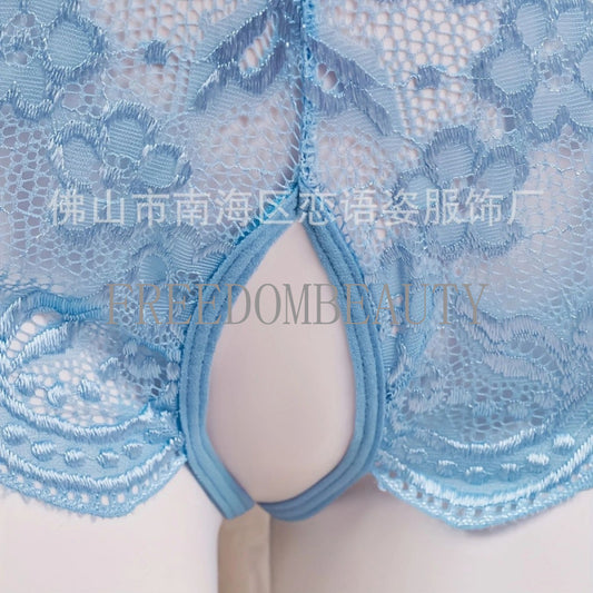 Freedombeauty | Sexy Lingerie Free off Open Crotch High-End Passion Seduction Lace See-through Sexy Pajamas Charm